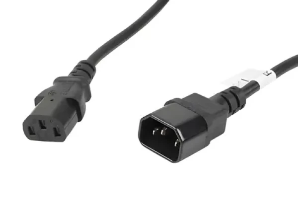 Lanberg CA-C13E-11CC-0050-BK čierna / Predlžovací napájací kábel / C13-C14 / 5 m / VDE (CA-C13E-11CC-0050-BK)