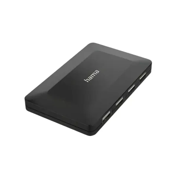 HAMA USB 2.0 húb čierna / USB hub / 4 porty / 480 Mbit / s / s napájacím adaptérom (00200122)