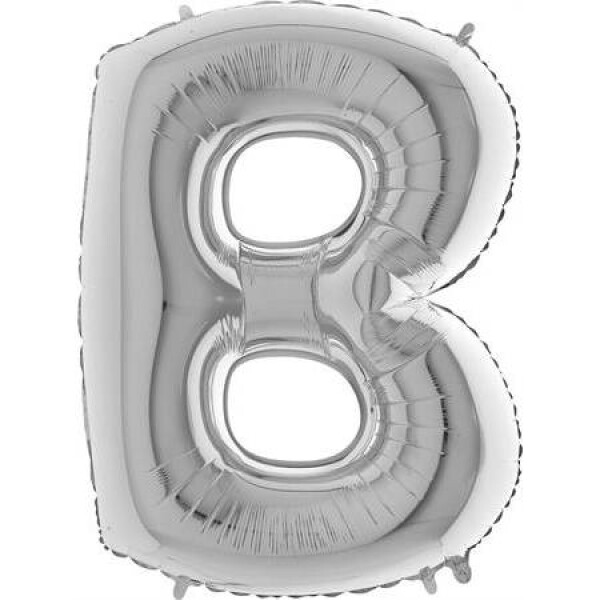 Nafukovací balónik písmeno B strieborné 102 cm - Grabo