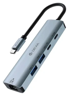 Devia Leopard Series EC701 tmavo šedá / USB-C húb / 5v1 (6942297108943)