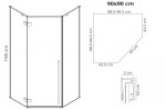 REA - Sprchovací kút DIAMOND 90x90 COPPER BRUSH bez sprchovej vaničky REA-K6966