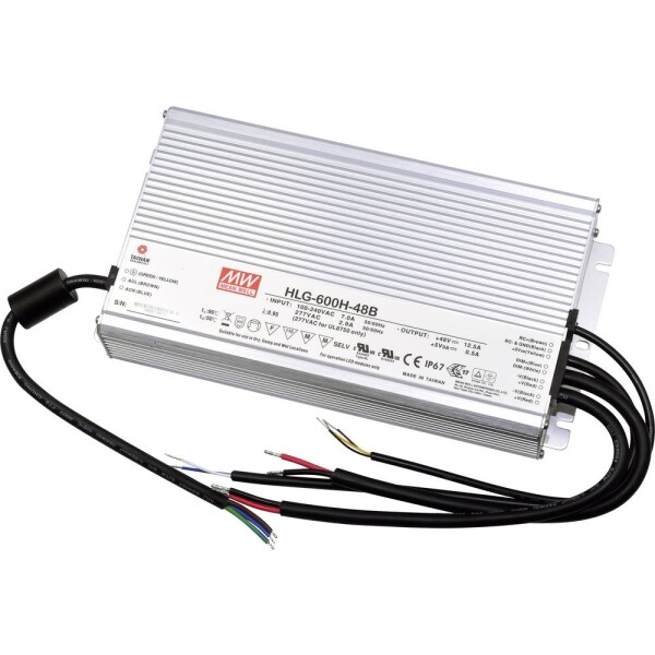 MEAN WELL HLG-600H-54B LED driver, napájací zdroj pre LED konštantné napätie, konštantný prúd 604 W 11.2 A 27 - 54 V/DC stmievateľný, PFC spínacie obvod,; HLG-600H-54B