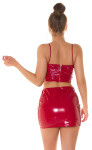 Sexy Koucla Latex Look Set sukne a topu black Einheitsgroesse