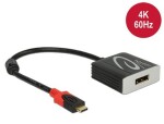 Delock Adaptér USB Type-C samec gt; Displayport samica (DP Alt Mód) čierna / 4K 60 Hz (63312-D)