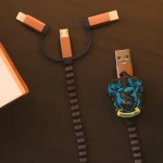 ThumbsUp! Ravenclaw hnedá, fialová / Nabíjací kábel / 3v1 / USB-A, Micro-USB, Lightning, USB-C / 1 m (1002653)