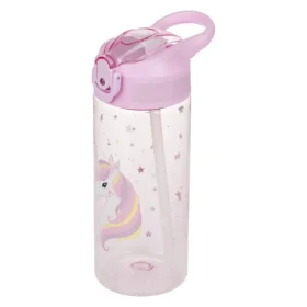 BAAGL Tritánová fľaša na pitie so slamkou Rainbow Unicorn 500 ml (A-35414)