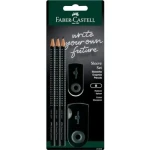 Faber-Castell Grafitové ceruzky s strúhadlom a gumou / tvrdosť B / čierna (217059)