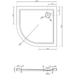 MEXEN - Flow Sprchová vanička štvrťkruh slim 100 x 100, biela lesk 46Q101010