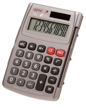 Genie 520 šedá / Kalkulačka / Vrecková / 10miestna / solárne a batériové napájanie (10273)