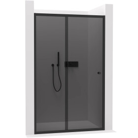 CERANO - Sprchové posuvné dvere Varone POINT Ľ/P - 6 mm - čierna matná, grafitové sklo - 120x195 CER-429532