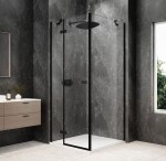 POLYSAN - GLOBE BLACK štvorcová sprchová zástena 800x800, číre sklo, ľavá GB1080-3215LB