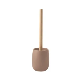 Spirella Sven WC kefa s matne cappuccino polyresinovou nádobou / bambus / 35 x 10 cm