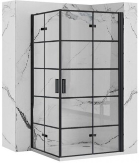 REA/S - Sprchovací kút MOLIER dvere/dvere 80X80 BLACK MOLDD080080B