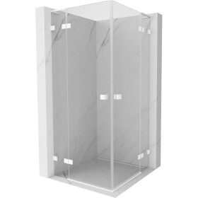 MEXEN/S - Lunar L Duo sprchový kút dvere krídlové 85 x 85, transparent, biela 834L-085L-085P-20-00