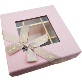 Škatulka na pralinky 12x12x4 cm 5 ks ružové - Cakesicq - Cakesicq