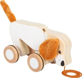 Small Foot Drevená ťahacia hračka Psík so šuštivými uškami