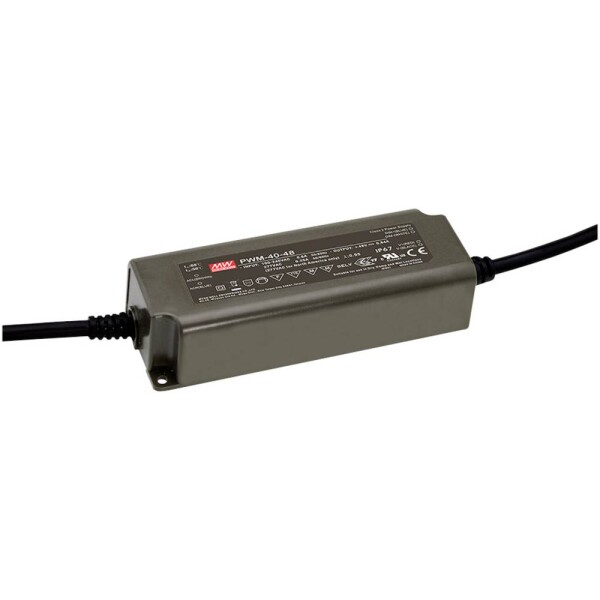 MEAN WELL PWM-40-12 napájací zdroj pre LED konštantné napätie 40.08 W 0 - 3.34 A 12 V/DC stmievateľný, PFC spínacie obvod, ochrana proti prepätiu; PWM-40-12
