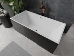 MEXEN/S - Nita voľne stojaca vaňa 170 x 80, biela/čierna, sifón a prepad ružové zlato 52091708075-60