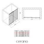 CERANO - Sprchové posuvné dvere Santoro - pravá - 6 mm - chróm, mliečne sklo - 110x195 CER-663241