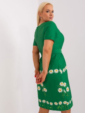 Dámske plus size šaty LK SK 505731.84 Zelené s potlačou - FPrice 46 zelená s květy