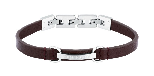 Trussardi Pánsky náramok z hnedej kože T-Leather TJAXZ07