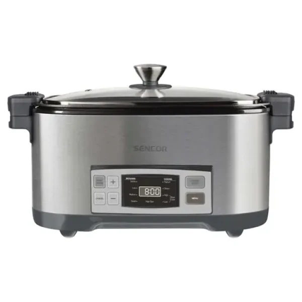 Sencor SPR 5500SS strieborná / Pomalý hrniec / 6L / Digitálny displej / 4 programy (8590669250394)