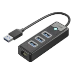 Orico PW3UR25-U3 čierna / USB hub / 3x USB-A 3.0 / RJ-45 2.5G Ethernet / kábel 1,8 m