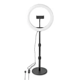Nedis Kruhové Svetlo čierna / 10 inch / 120 LED's / 2700 - 6700 K / Desktop (RLSTND200BK)