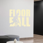 Veselá Stena Samolepka Nápis Floorball Farba: bílá, Veľkosť: 60 x 49 cm