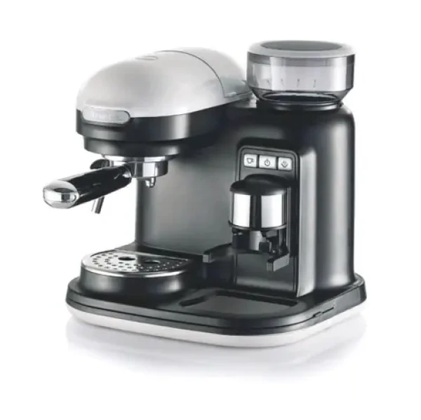 Ariete 1318 Moderna Espresso strieborná / Pákový kávovar / 1080 W / 0.7 l / 15 bar / mlynček (8003705118737)