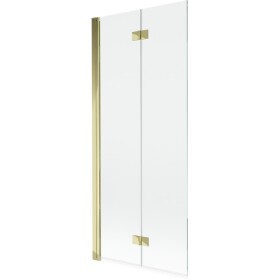 MEXEN - MIST vaňová zástena 80x150 cm 6mm 2-s, zlatá, číra, ľavá 8A9-080-002-50-00-L
