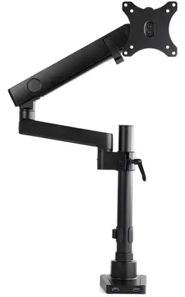 StarTech Stolové rameno pre monitor čierna / Držiak monitora / VESA 75x75-100x100 / 34" / nosnosť 8 kg / rotácia 90 ° (ARMPIVOT2USB3)