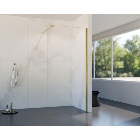 HOPA - Walk-in sprchovací kút LAGOS GOLD NEW 200 - Farba rámu - Zlatá, Rozmer A - 150, Rozmer C - 200, Výplň - Číre bezpečnostné sklo - 8 mm BCLAGO15BGCN2