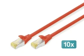 Digitus / Patch kábel / Cat6a S/FTP / 1 m / červená / 10 ks (DK-1644-A-010-R-10)