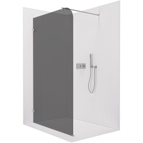 CERANO - Sprchová zástena Walk-in Orbis Round Ľ/P - 8 mm - okrúhla vzpera - chróm, grafitové sklo - 150x200 CER-978749