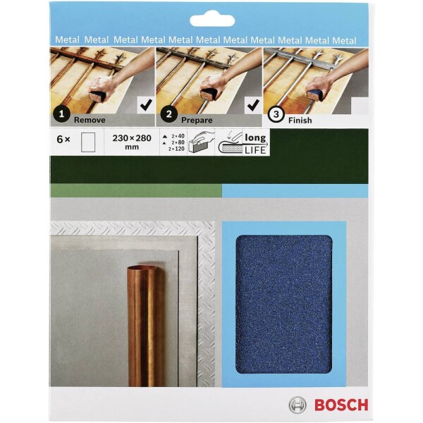 Bosch Accessories 2609256C43 sada ručného brúsneho papiera Zrnitosť 40, 80, 120 (d x š) 230 mm x 280 mm 1 sada; 2609256C43