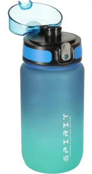 KIK Motivačná fľaša na vodu 600 ml Blue-Green / Fľaša na pitie / S odmerkou / Uzáver s prackou (KX3071_1)