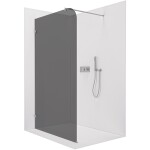 CERANO - Sprchová zástena Walk-in Orbis Round Ľ/P - 8 mm - okrúhla vzpera - chróm, grafitové sklo - 110x200 CER-978745