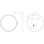 SAPHO - KADRIS guľaté zrkadlo s LED osvetlením, ø 60cm, čierna mat KD060