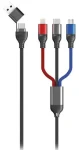 2GO 797361 / Nabíjací kábel 3v1 / USB-A, USB-C / Micro-USB, USB-C, Lightning / 1,2 m (797361)