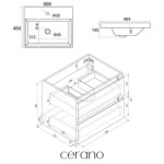 CERANO - Kúpeľňová skrinka Carole - keramické umývadlo Viano - čierna matná - 50,8x62,5x46,4 CER-700377