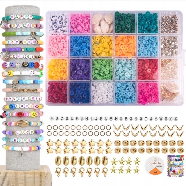 Kruzzel Kreatívna sada na výrobu náramkov, farebné korálky 4200 ks