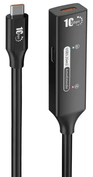 PremiumCord USB-C repeater a predlžovací kábel M/F 5m / Predlžovací kábel / USB-C / 10 Gbps / Aluminium (ku31rep5bl)