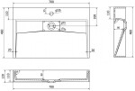 MEXEN - Ava umývadlo na dosku liaty mramor 1/O 70 x 46, čierna 23017071