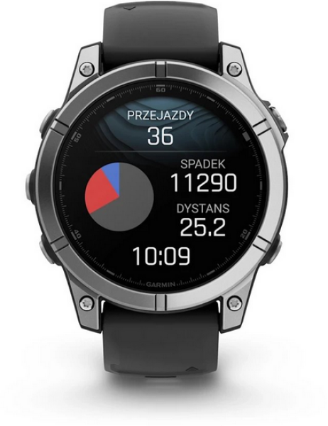 Garmin Fenix E - 47mm, AMOLED, Stainless Steel/Graphite, Black band