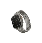 UNIQ Osta článkový oceľový remienok pre Apple Watch 49/45/44/42 mm, Titanium (Silver) (8886463684641)