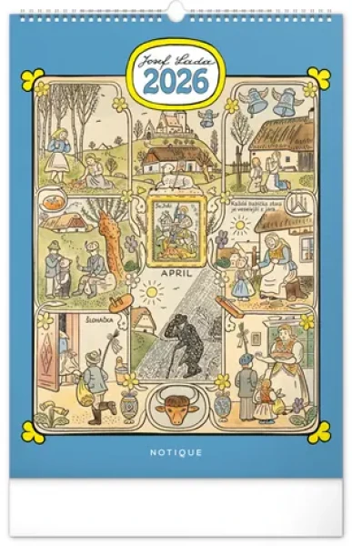 NOTIQUE Nástenný kalendár Josef Lada 2026 / / 33 x 46 cm (PGN-35203-L)