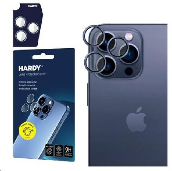 3mk HARDY Lens Protection Pre sklá na fotoaparát pre Apple iPhone 15 Pro Max Blue (5903108573368)