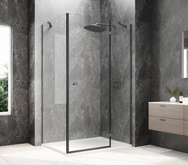 POLYSAN - GLOBE GUN METAL obdĺžniková sprchová zástena 1000x900, číre sklo, pravé GB1010-3315RGM