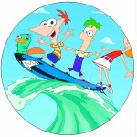 Jedlý papier Phineas a Ferb na surfe 19,5 cm - Pictu Hap - Pictu Hap